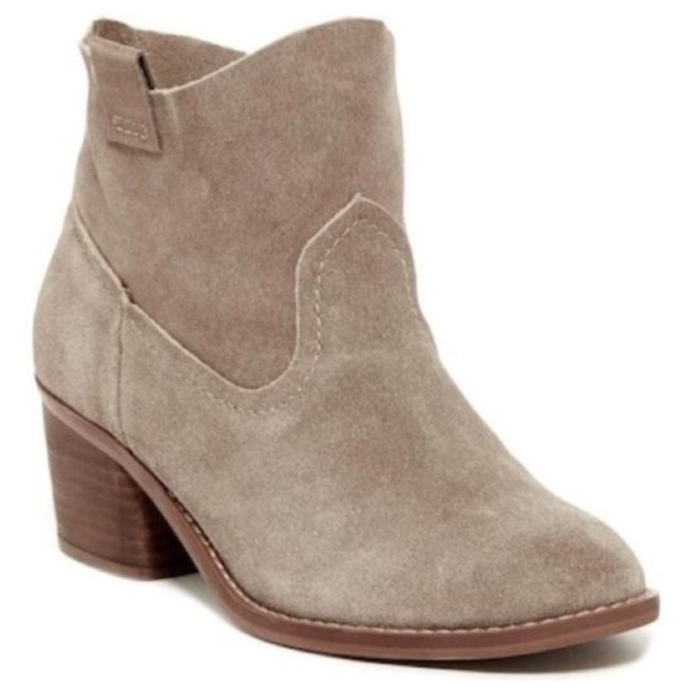 Carlos by Carlos Santana Ankle Boots Womens Size 9.5‎ Suede Leighton Taupe Brown